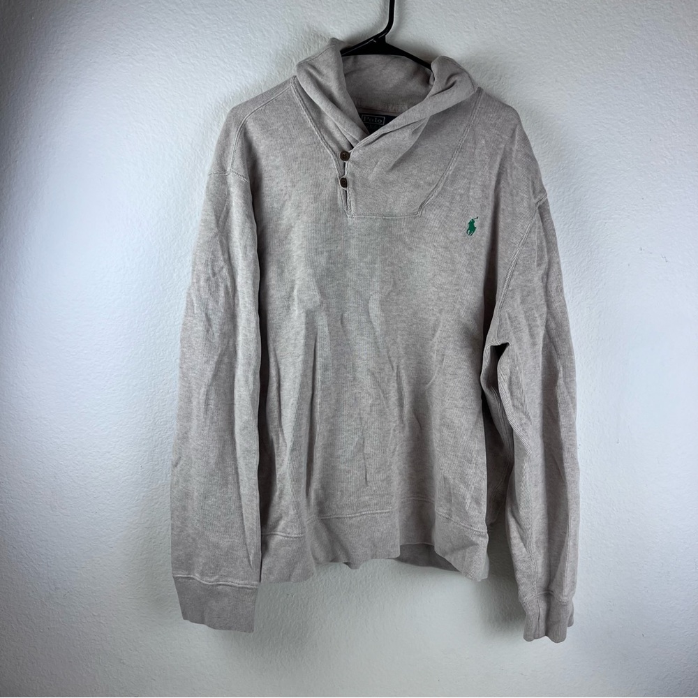 Polo Ralph Lauren Cotton Tan Sweater Size XXL Green Pony